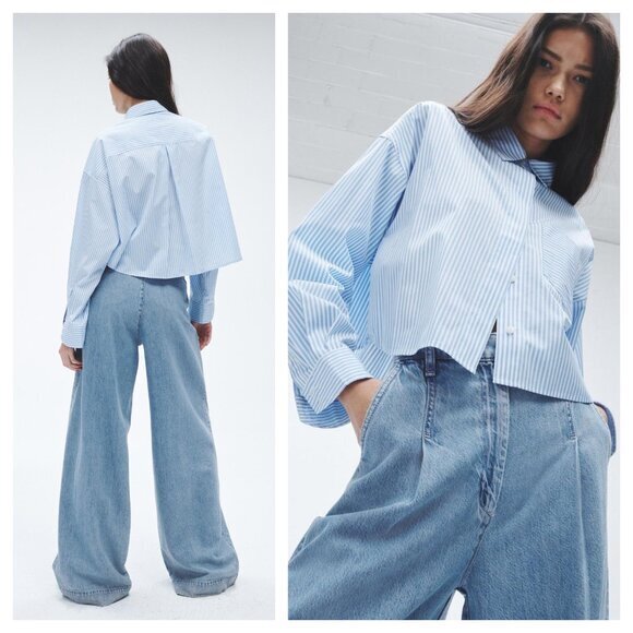 HEMMED (27" Inseam) rag & bone Featherweight Abigail Pleated Pant Sz 29 Billie - Picture 2 of 16